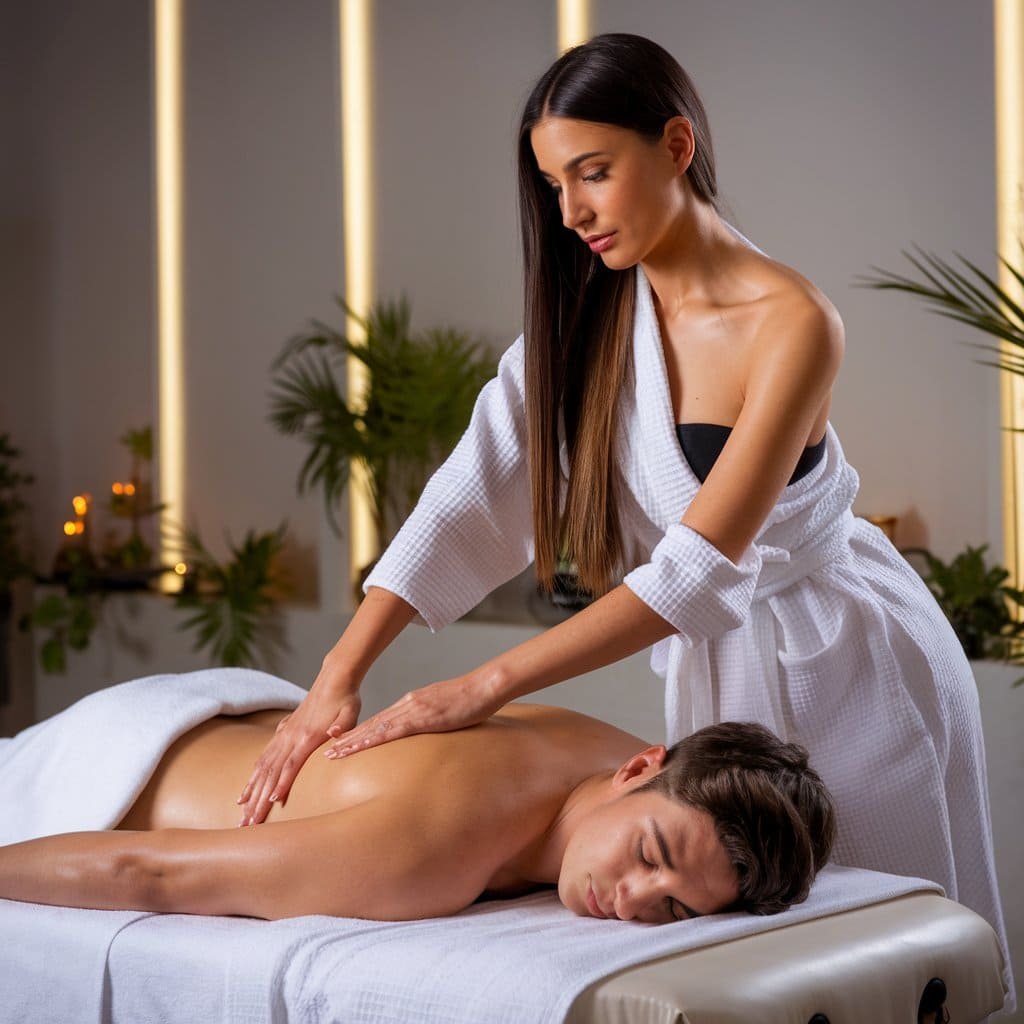 Massagem Nuru no Aruna SPA, em Campinas. Sensação única de deslizamento corporal e relaxamento profundo.