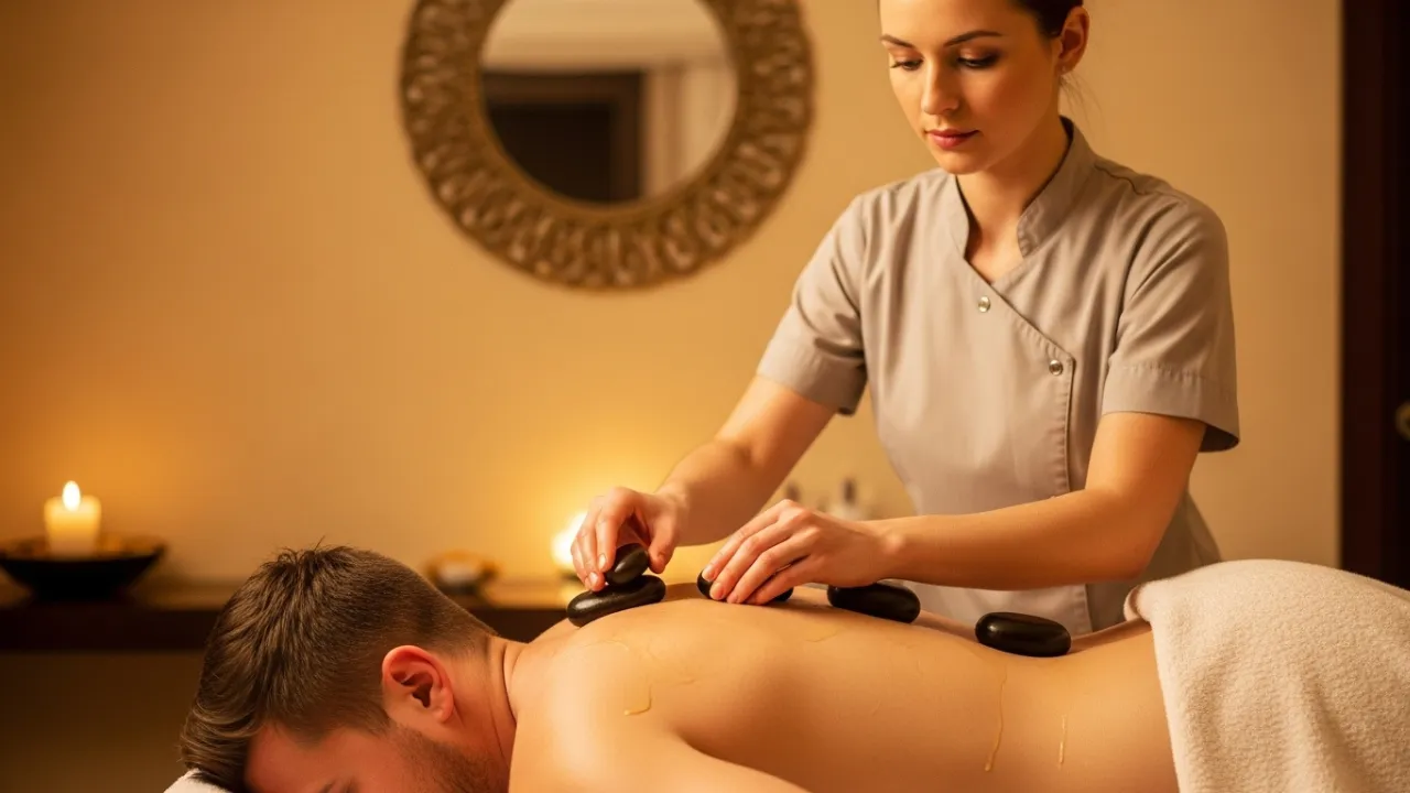 Massagem com pedras quentes relaxante no Aruna SPA Campinas