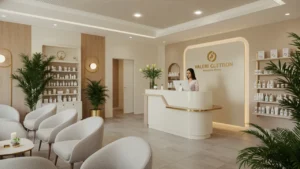 Recepção moderna casa de massagem Campinas ambiente acolhedor
