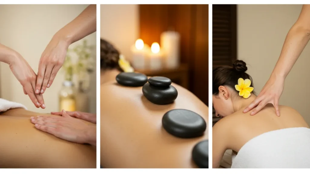 Tipos de massagem relaxante pedras quentes aromaterapia sueca técnicas